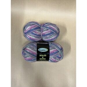 2 Sensations Soles & More Sock Yarn Purple/Pink/Grey # 1813‎ Skeins 60g 75% Wool